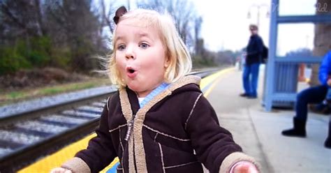 Excited Girl Cant Wait For Her First Train Ride Her Breathless Joy
