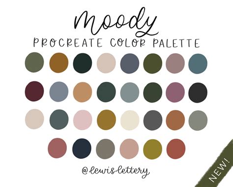 Paper And Party Supplies Illustration Color Swatches Ipad Lettering Moody