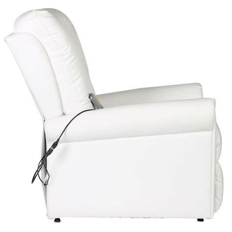 vidaxl electric massage recliner chair white faux leather shiatsu armchair buy massage chairs