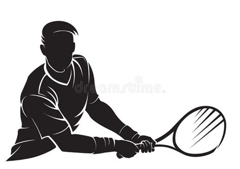 Jogador De Tênis Silhueta Ilustração Do Vetor Ilustração De