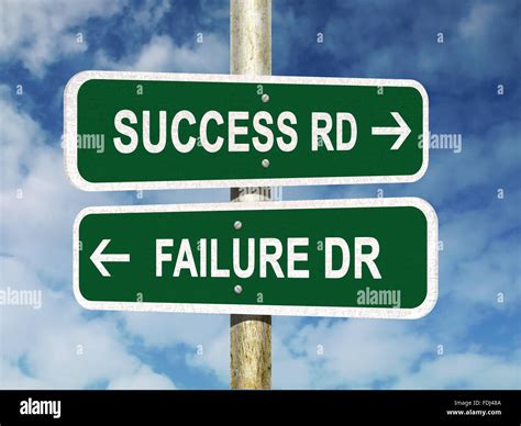 Success Or Failure Road Sign Stock Photo Alamy