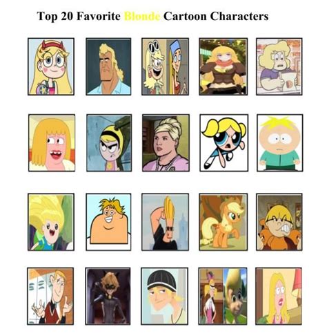 Top 20 Favorite Blonde Cartoon Characters By Mlp Vs Capcom Cartoon
