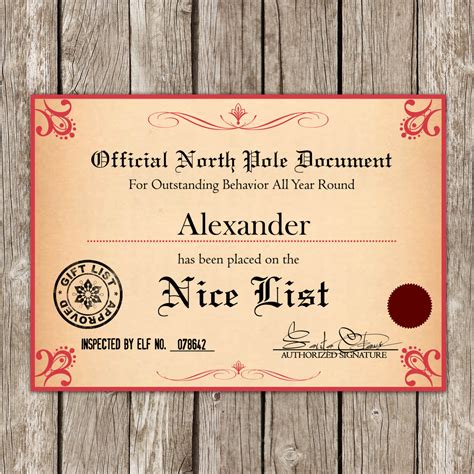 Please note that stock certificate template is not to be used by any kind of business. Santa's Nice List Certificate from the North Pole