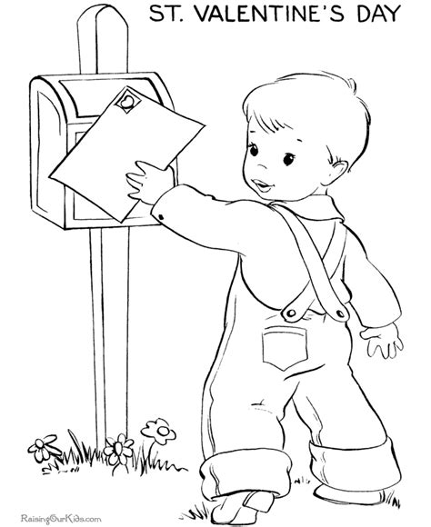 kid valentine coloring page