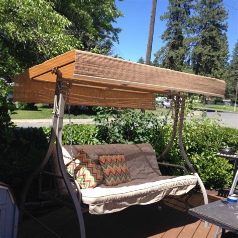 Garden winds recommends that you purchase this replacement swing canopy if you have this garden winds product advice: Replacing the Canopy on a Patio Swing | ThriftyFun