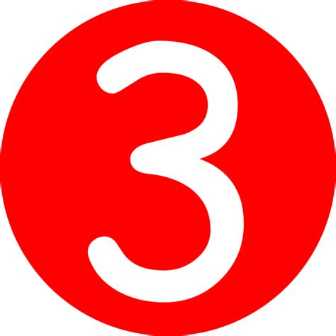 Red Number 3 Png