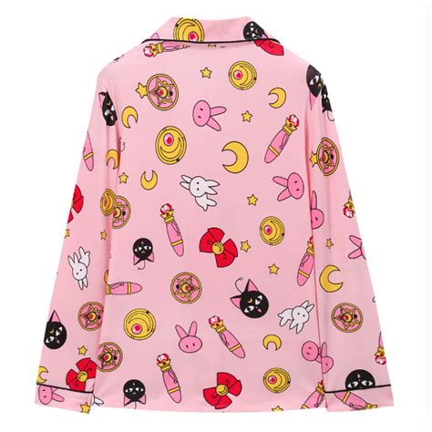 Free Shippingluna Sailor Moon Pajamas Set Pink Long Sleeve · Ocean Kawaii · Online Store