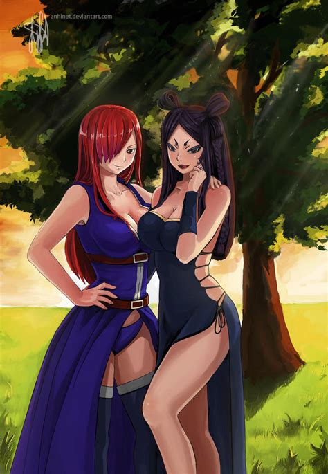 Erza And Minerva By Anhinet On Deviantart