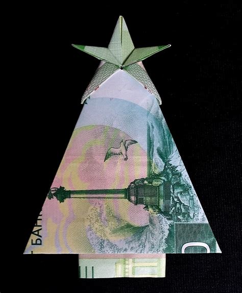 Real One Dollar Bill Origami Art Miniature Christmas Tree With Etsy