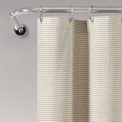 Lush Decor Farmhouse Button Stripe Yarn Dyed Woven Cotton Shower