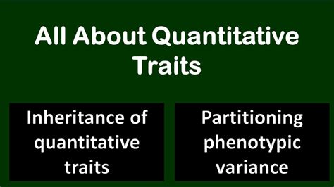 All About Quantitative Traits Quantitative Genetics YouTube