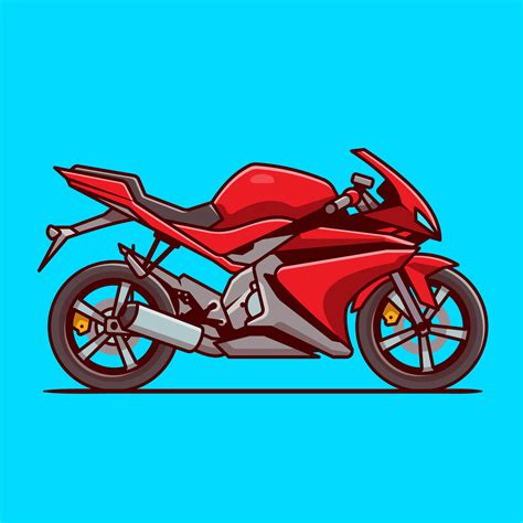 Sport Bike Motorcycle Cartoon Vector Icon Illustration Motorcycle