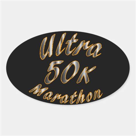 50k Ultra Marathon Oval Sticker Zazzle