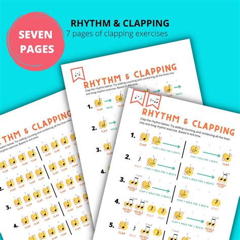 Rhythm And Clapping Music Worksheets Note Valuation Etsy