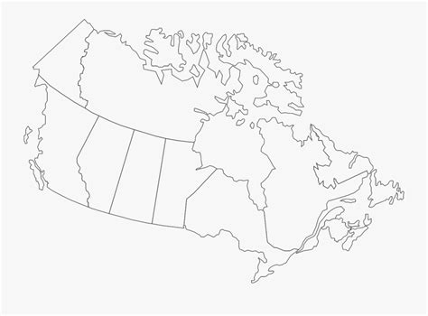 Transparent Canada Map Png Map Of Canada Outline Vector Free