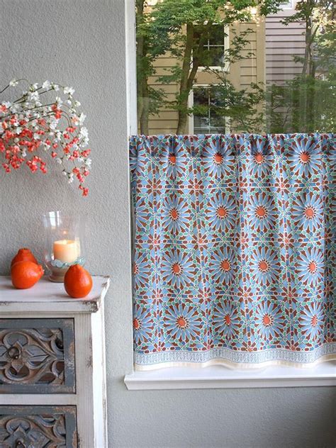 Cheap kitchen curtains for your home. Moroccan kitchen curtain, Blue green, Tile print in 2020 ...