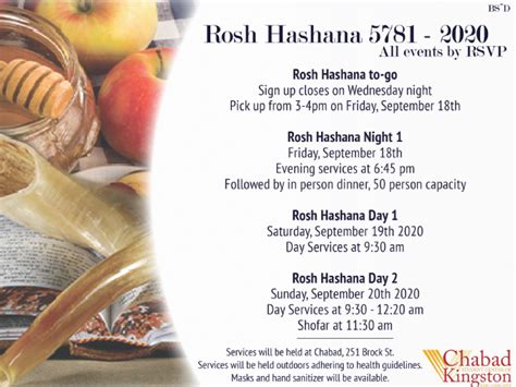 Rosh Hashana 5781 Chabad Student Centre Of Kingston Rohr Chabad House