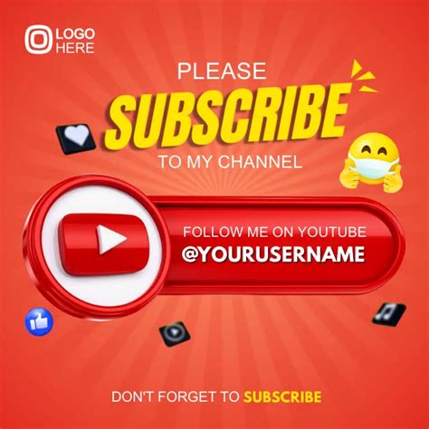 Subscribe To My Youtube Channel Template Postermywall