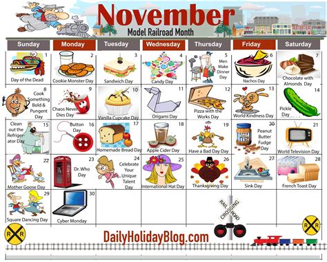 November Daily Holiday Calendar National Holiday Calendar Holiday