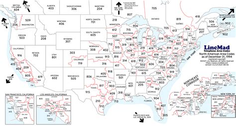 Lincmad S 2022 Area Code Map With Time Zones In 2022 Map Area Codes