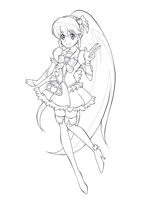 43 Pretty Cure Coloring Pages Smile Precure Sketch Coloring Page