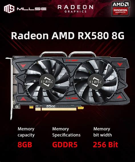 Mllse Graphics Card Amd Rx 580 8gb Gaming Gddr5 256bit Pci Express 30