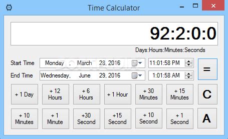 Under the date input box, you can select the date format, time format and whether the month name and day name will be shown or not. Download Time Calculator 1.0.0.0