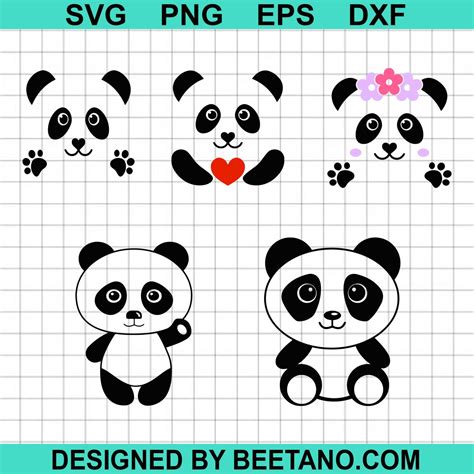 Panda SVG Panda Face SVG Cut File For Cricut Silhouette Machine Make