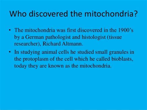 The Mitochondria