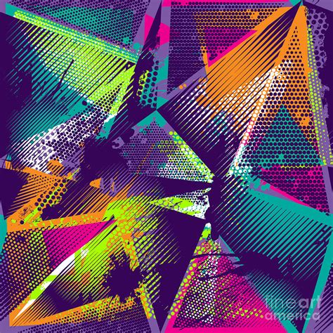 Abstract Seamless Geometric Pattern Digital Art By Little Princess
