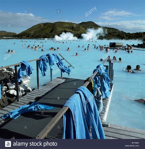 Blue Lagoon Geothermal Hot Springs Iceland Stock Photo