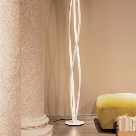 Twist Led Floor Lamp Silver Contempo Lights Touch Of Modern