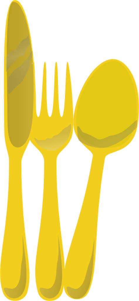 Gold Cutlery Clip Art At Vector Clip Art Online Royalty