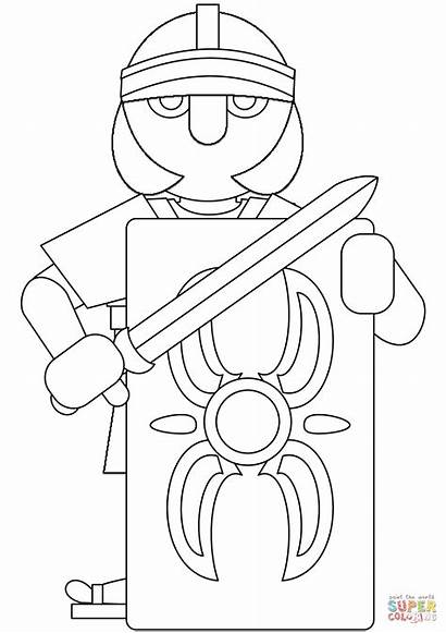 Coloring Gladiator Roman Soldier Printable Soldiers Romans