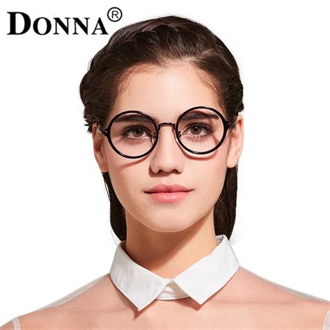 buy donna metal eyeglasses frames women classic optical eyeglasses round nerd