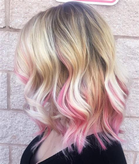 40 Ideas Of Pink Highlights For Major Inspiration Pink Blonde Hair