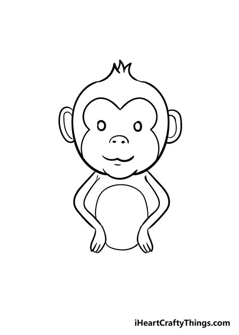 Monkey Drawing How To Draw A Monkey Step By Step