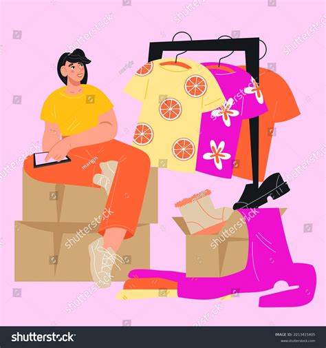 Second Hand Shop Swap Party Concept Stock Vector Royalty Free 2213415405 Shutterstock