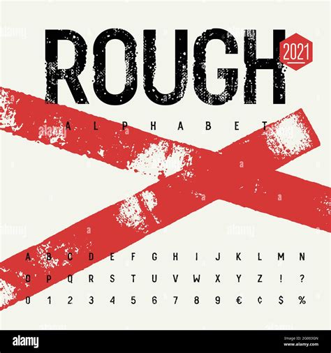 Grunge Font Rough Stamp Typeface Grunge Textured Handmade Alphabet