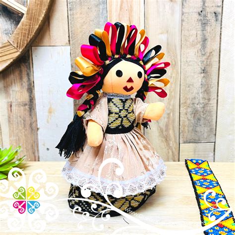 multicolor maria mexicana otomi doll fina guelaguetza designs