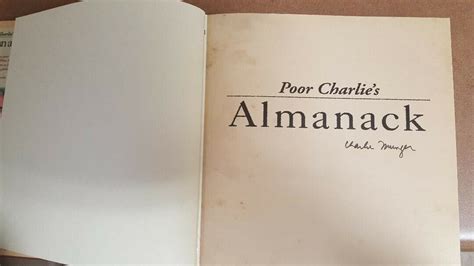 SIGNED BOOK Poor Charlie S Almanack The Wit And Wisdom Of Charles T Munger EBay