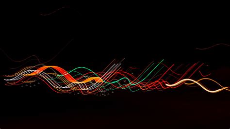 Colorful Wavy Lines Freezelight Black Dark Background Abstraction Wallpaper 4k Hd Abstract