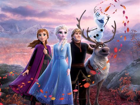 Download Frozen 2 Characters Led By Elsa Wallpaper