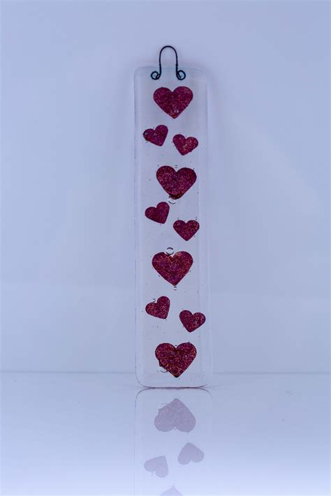 Fused Glass Copper Hearts Sun Catcher Wall Decor By Painintheglassbygail On Etsy Romance Love