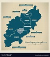 Modern map - northamptonshire county Royalty Free Vector