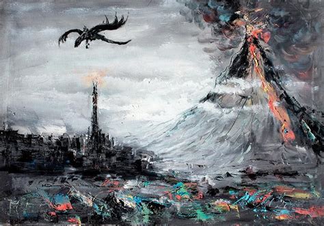 Oil Painting Of Mordor On Canvas By Me Lotr Oil Painting Mordor