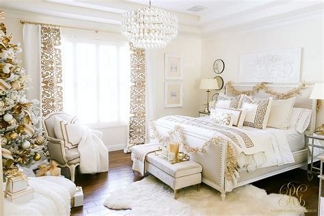 Elegant White And Gold Christmas Bedroom Tour Randi Garrett Design