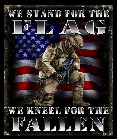 Stand For The Flag Kneel For The Fallen Metal Sign