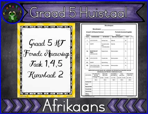 Graad Afrikaans Huistaal Assesseringstake Kwartaal Klankpret