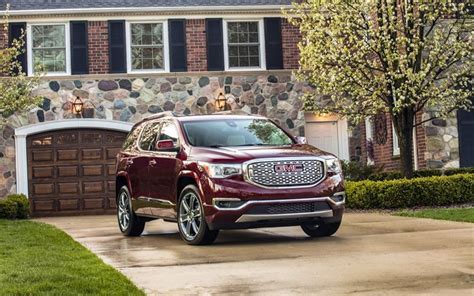 Download Wallpapers Gmc Acadia 2017 Cars Suv Red Gmc For Desktop